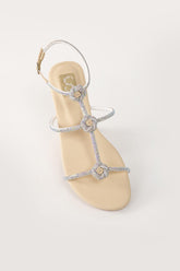 Yellow Crystal Strappy Flats